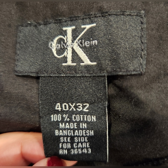 Men's Gray Calvin Klein Straight Leg Pants 100% Cotton - Picture 5 of 5